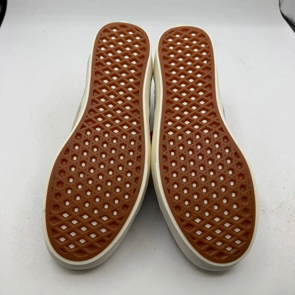 VANS ComfyCush Slip-Skool Shoes Mens 10.5 Women 12 Navy Blue/Red Low Top Sneaker
